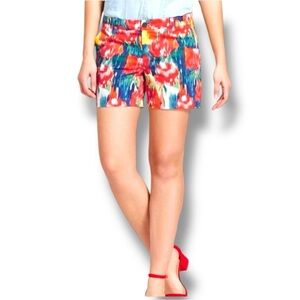 Merona Size 6 Watercolor Cotton Trouser 5” Shorts w/Front & Back Pockets